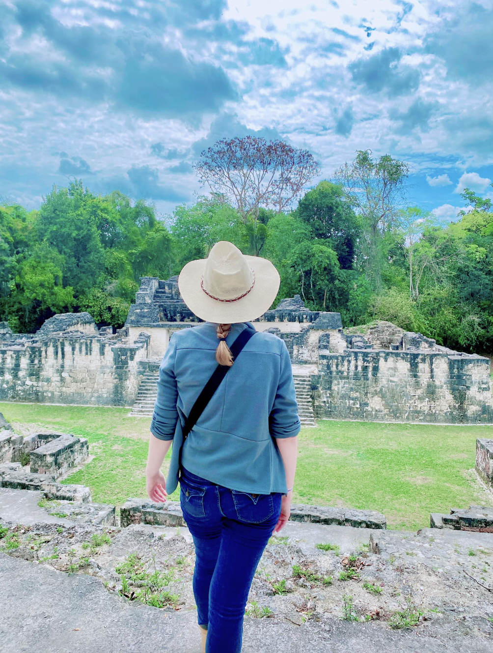 A Guide to Visiting Tikal National Park - girl at Tikal hiking in Guatemala